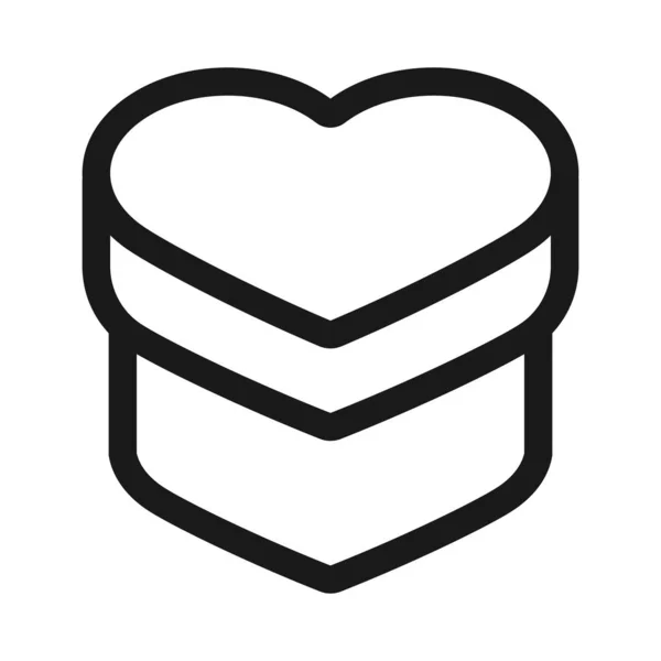 Hjärtformad presentbox-minimal linje webb ikon. enkel vektor sjuk — Stock vektor