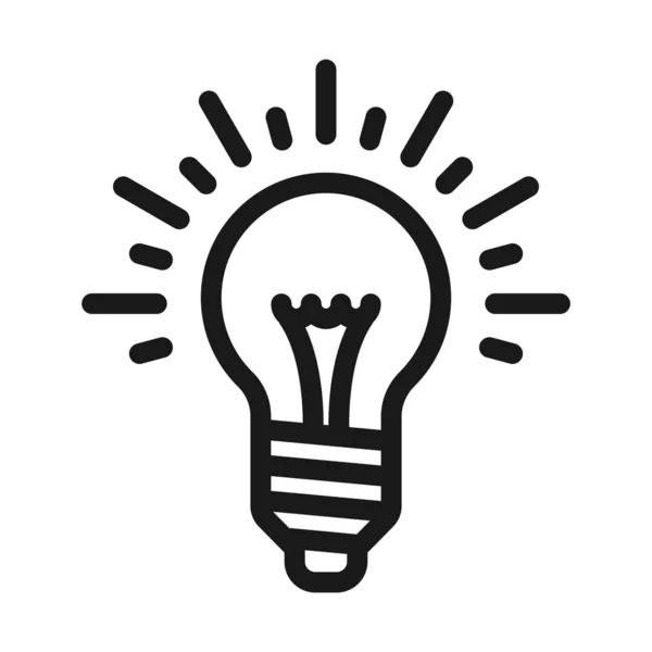 parlayan ampul - minimal çizgi web simgesi. basit vektör illustr