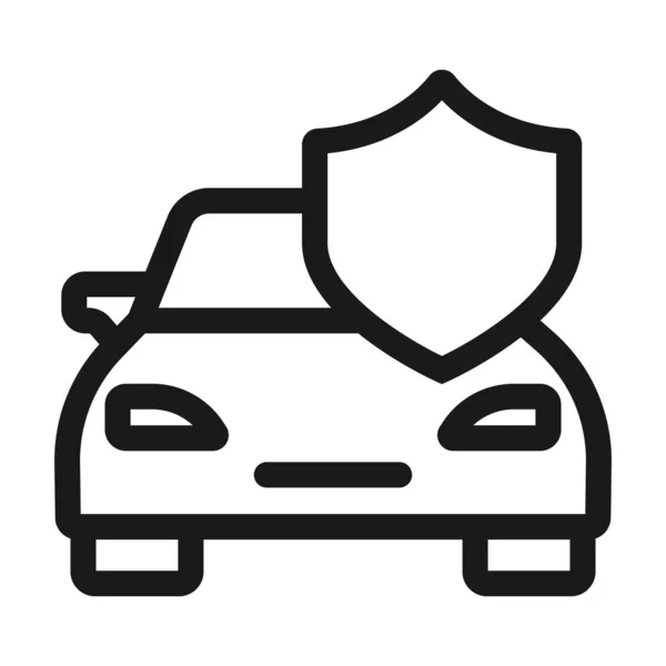 Car protection - minimal line web icon. simple vector illustrati — Stock Vector