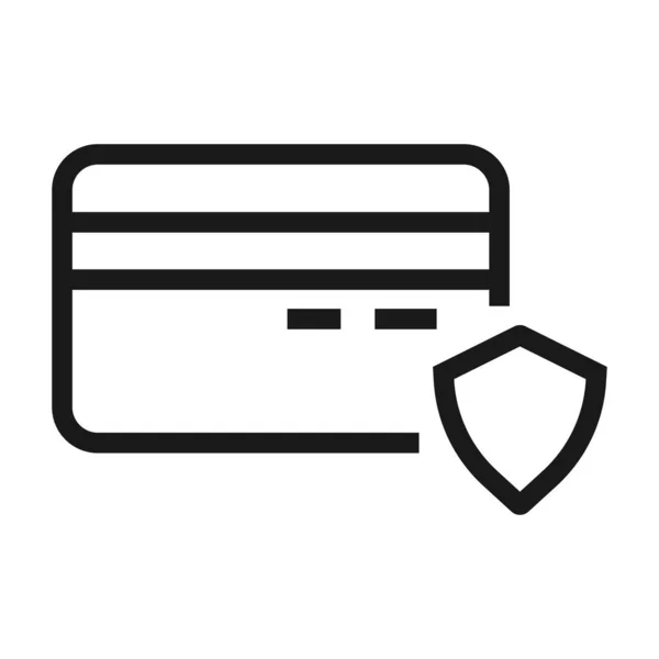 Protección de la tarjeta de crédito - icono web de línea mínima. vector simple il — Vector de stock