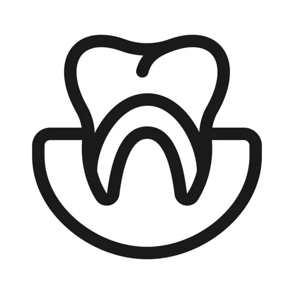 Zahnfleisch Zahn - minimale Linie Web-Symbol. einfache Vektorillustration. c — Stockvektor