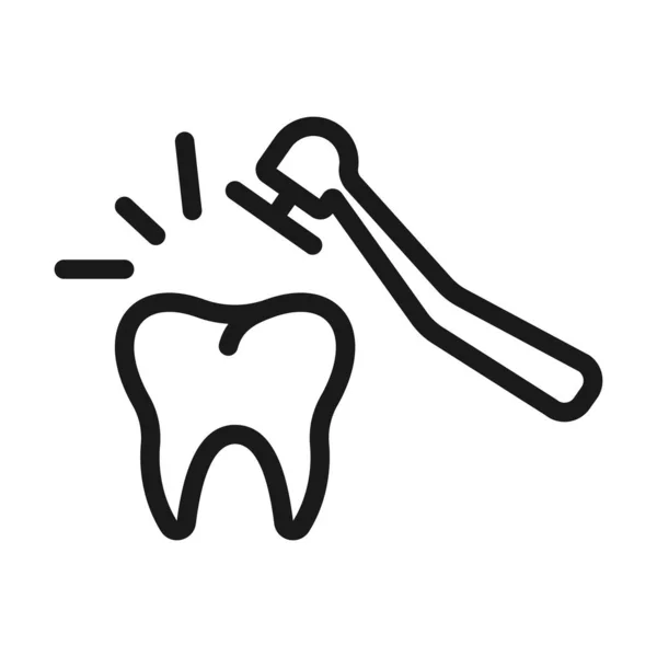 Tratamento dentário ícone web linha mínima. ilustrat vetor simples —  Vetores de Stock