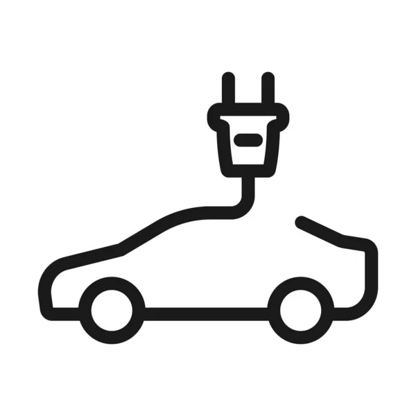 Pojazd elektryczny-minimalna linia internetowa ikona. proste wektor Illustra — Wektor stockowy