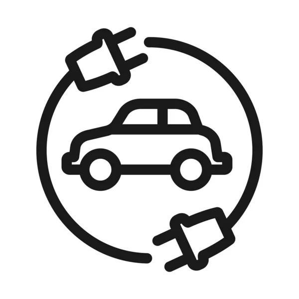 Electric vehicle - minimal line web icon. simple vector illustra — Stock Vector