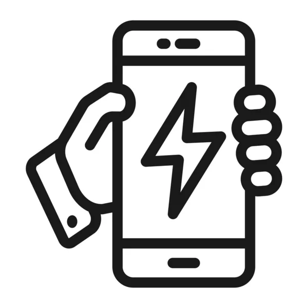 Akıllı telefon ve güncel sembol - minimal çizgi web simgesi. basit ve — Stok Vektör