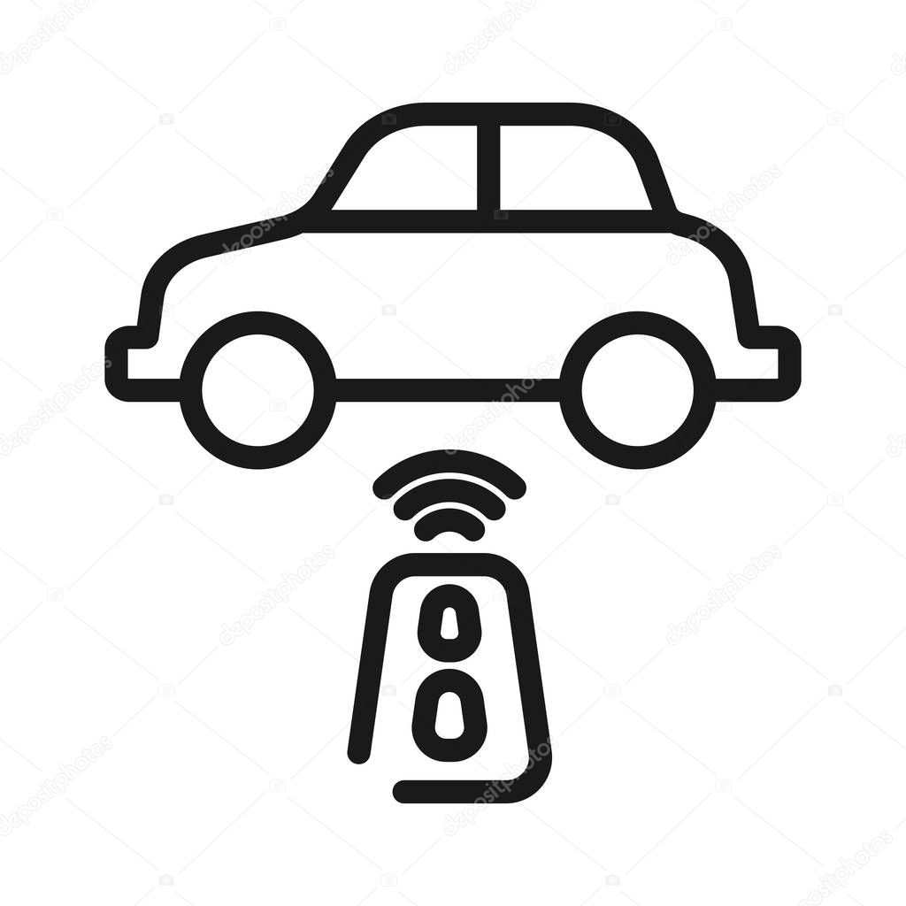 New car, car shop - minimal line web icon. simple vector illustration. concept for infographic, website or app.