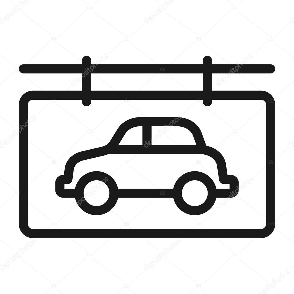 New car, car shop - minimal line web icon. simple vector illustration. concept for infographic, website or app.