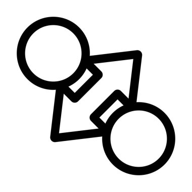 exchange ok - minimal satır web simgesi. basit vektör illustrati