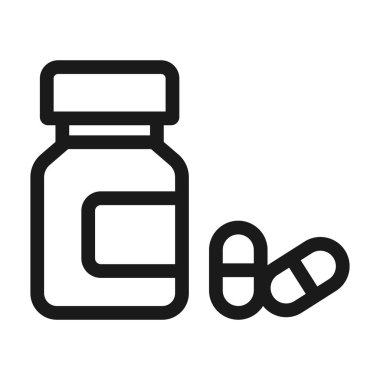 protein tabletleri, fitness, spor salonu - minimal çizgi web simgesi. basit ve