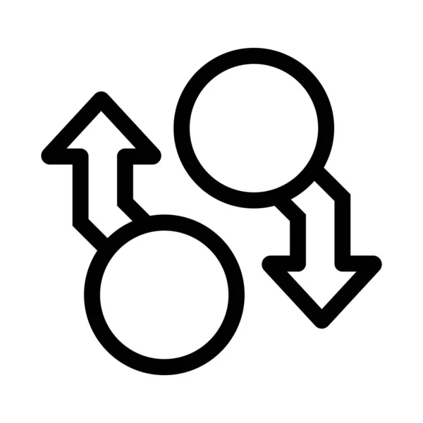 exchange ok - minimal satır web simgesi. basit vektör illustrati