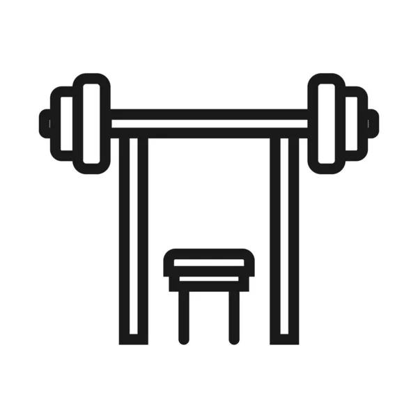 Fitness barbell, ginásio ícone da web linha mínima. vetor simples illu — Vetor de Stock