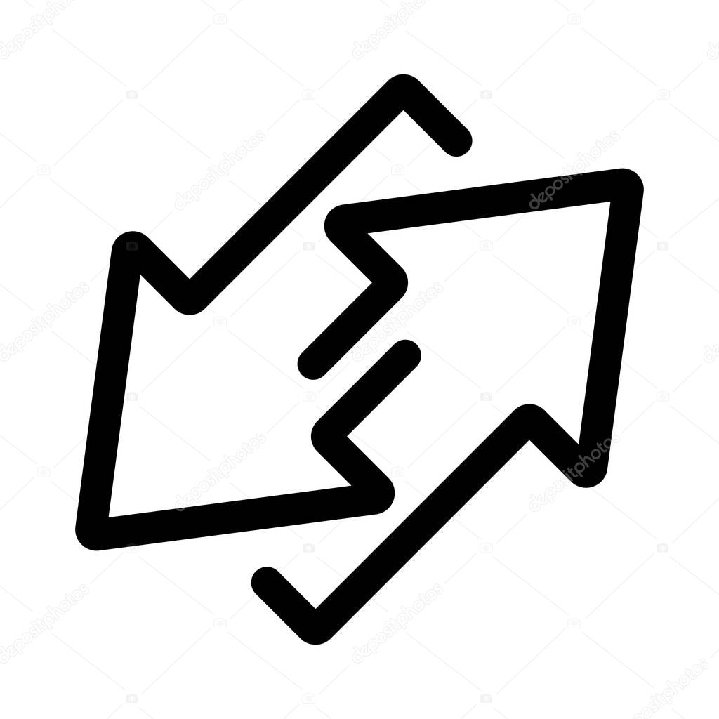 Exchange arrow - minimal line web icon. simple vector illustration. concept for infographic, website or app.