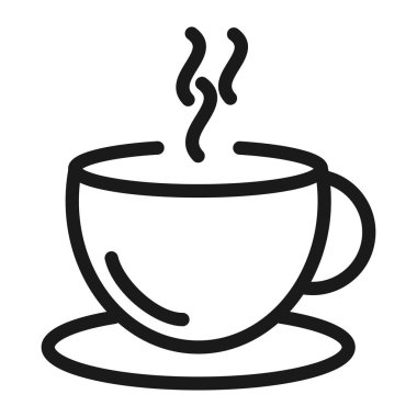 kahve zamanı - minimal çizgi web simgesi. basit vektör illüstrasyon.