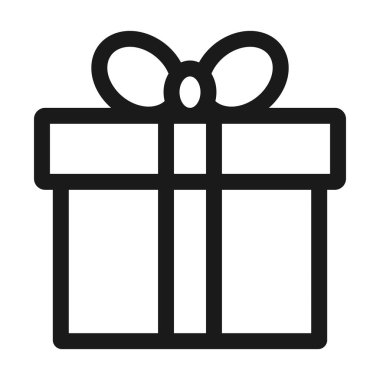 hediye kutusu - minimal satır web simgesi. basit vektör illüstrasyon. Co