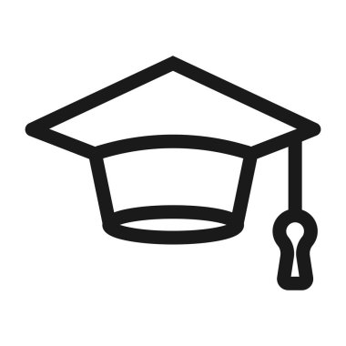 lise mezuniyet kap - minimal çizgi web simgesi. basit vekto