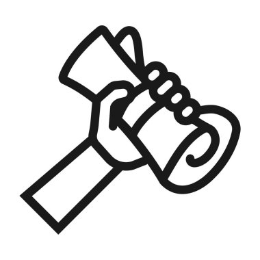 diploma - minimal satır web simgesi. basit vektör illüstrasyon. Con