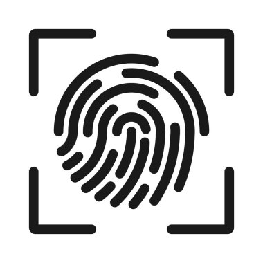 parmak izi ve kimlik - minimal çizgi web simgesi. basit v