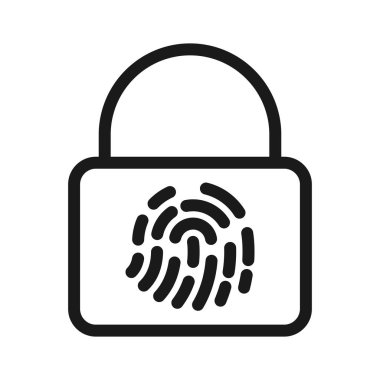 parmak izi kilit - minimal satır web simgesi. basit vektör illustra