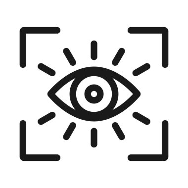 göz tanımlama - minimal çizgi web simgesi. basit vektör illust