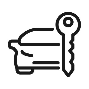 araba anahtarı - minimal satır web simgesi. basit vektör illüstrasyon. Con