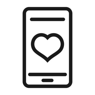 sevgi ile telefon - minimal çizgi web simgesi. basit vektör illüstratör