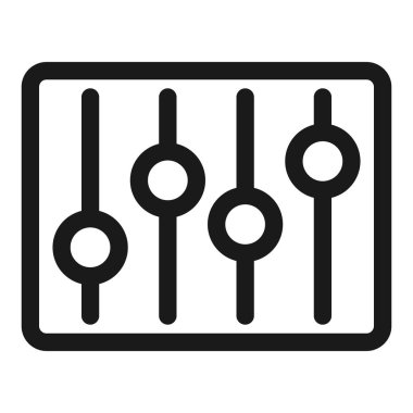 ekolayzır, müzik çalar - minimal çizgi web simgesi. basit vektör i