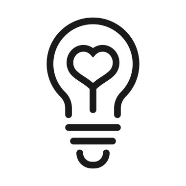 sevgi ile ampul - minimal çizgi web simgesi. basit vektör illu