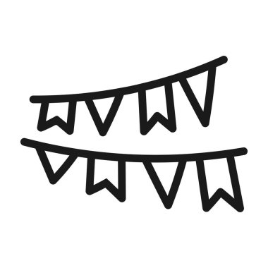 parti bayrakları, doğum günü - minimal satır web simgesi. basit vektör hasta