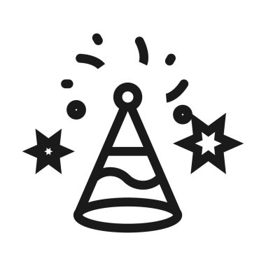 parti şapka, doğum günü - minimal satır web simgesi. basit vektör illus