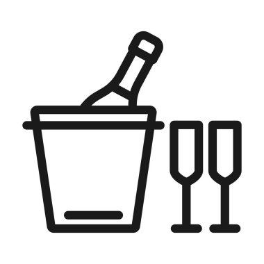 soğuk içecek, parti, doğum günü - minimal çizgi web simgesi. basit vect