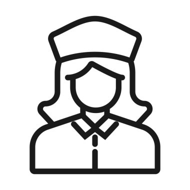 hemşire - minimal satır web simgesi. basit vektör illüstrasyon. kibir