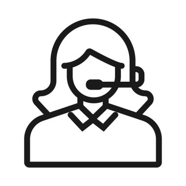 yardım hattı operatörü - minimum hat web simgesi. basit vektör illustra