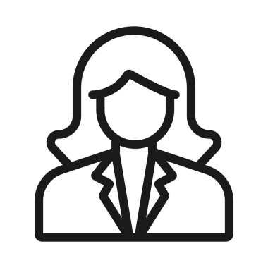 kadın doktor - minimal çizgi web simgesi. basit vektör illüstrasyon