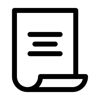 kaydırma ve kağıt - en az çizgi web simgesi. basit vektör illustra