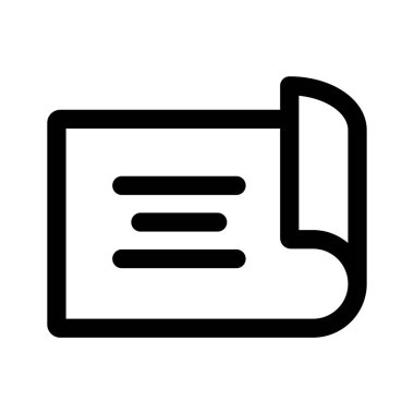 kaydırma ve kağıt - en az çizgi web simgesi. basit vektör illustra