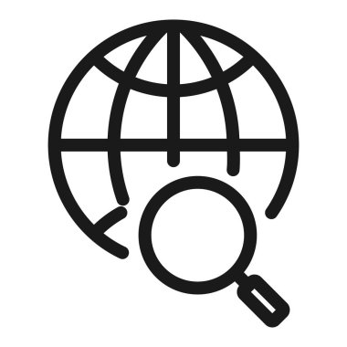 online arama - minimal satır web simgesi. basit vektör illustratio