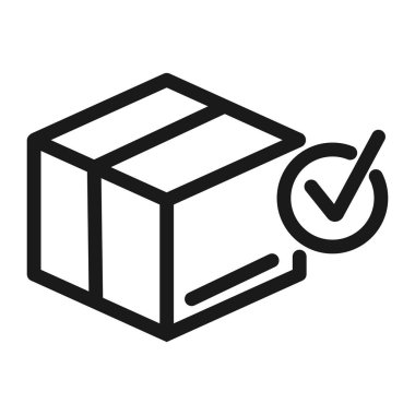 kutu onaylamak - minimal satır web simgesi. basit vektör illüstrasyon.