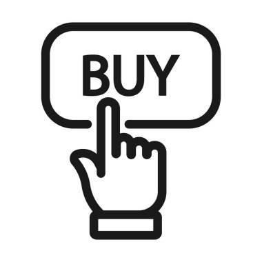 alışveriş satın alma düğmesi - minimum satır web simgesi. basit vektör illus