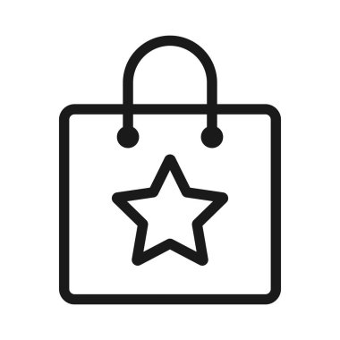 alışveriş paketi - minimal satır web simgesi. basit vektör illustra