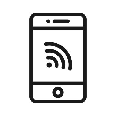 akıllı telefon cihazı - minimum çizgi web simgesi. basit vektör illustr