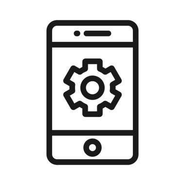 akıllı telefon cihazı - minimum çizgi web simgesi. basit vektör illustr