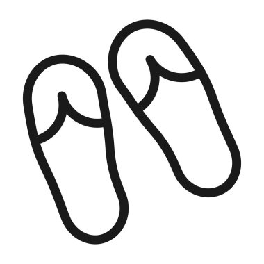 parmak arası terlik - minimum çizgi web simgesi. basit vektör illüstrasyon. 