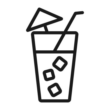 buzlu su - minimal çizgi web simgesi. basit vektör illüstrasyon. C