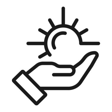 Güneş koruması - minimal çizgi web simgesi. basit vektör illustrati