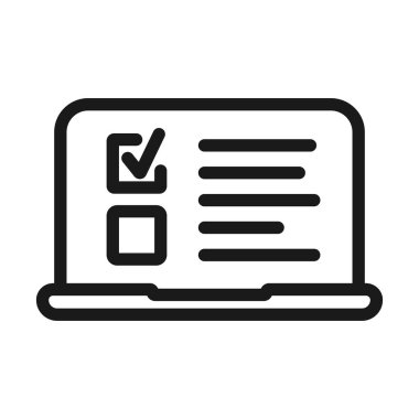 online test - minimal satır web simgesi. basit vektör illüstrasyon.