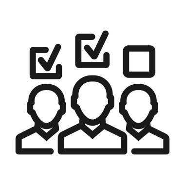işçi testi - minimum satır web simgesi. basit vektör illüstrasyon.