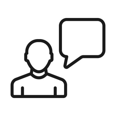 adam konuşuyor - minimal çizgi web simgesi. basit vektör illüstrasyon.