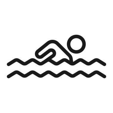 yüzme adam - minimal çizgi web simgesi. basit vektör illüstrasyon