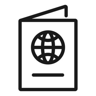 pasaport - minimal satır web simgesi. basit vektör illüstrasyon. Co