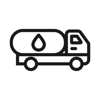 su kamyonu - minimal çizgi web simgesi. basit vektör illüstrasyon.